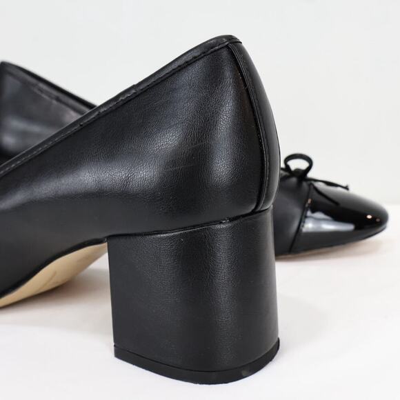 J. Crew Cap-Toe Ballet Block Heel Black Size 9 - Picture 11 of 11